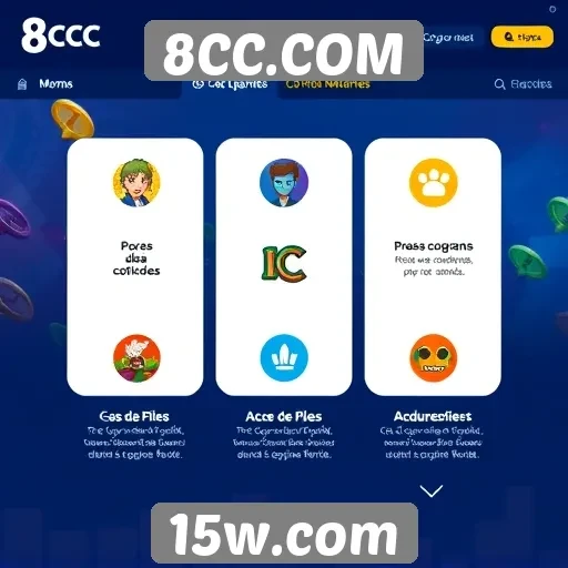 Recursos e funcionalidades do site 8CC com foco em jogos